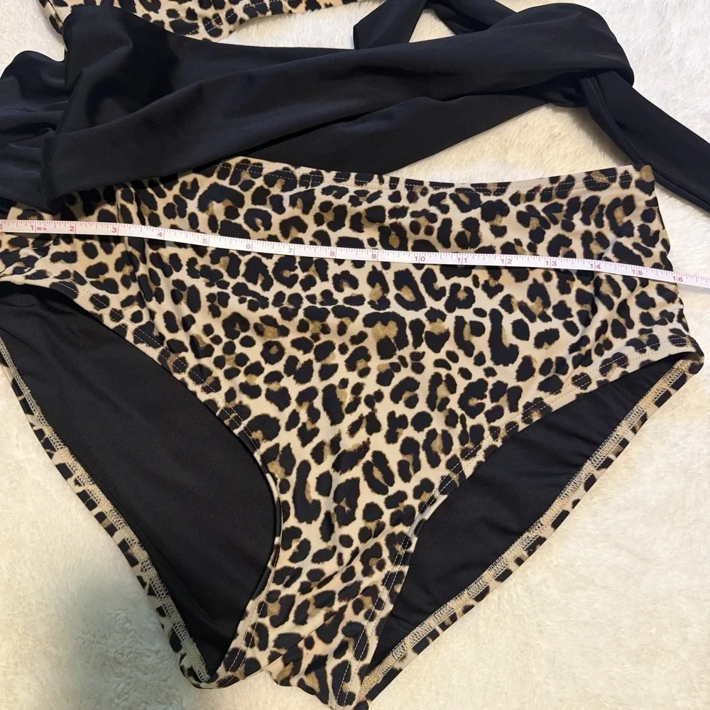 Dkny Women's Cut-Out Animal-Print Bandeau One-Piece Swimsuit  Multi Size 12 - Picture 10 of 11